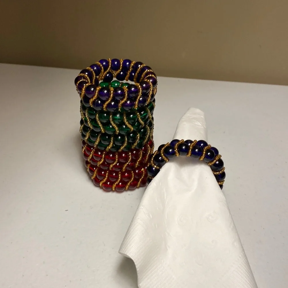 Pier 1 Holiday Beaded Napkin Rings
